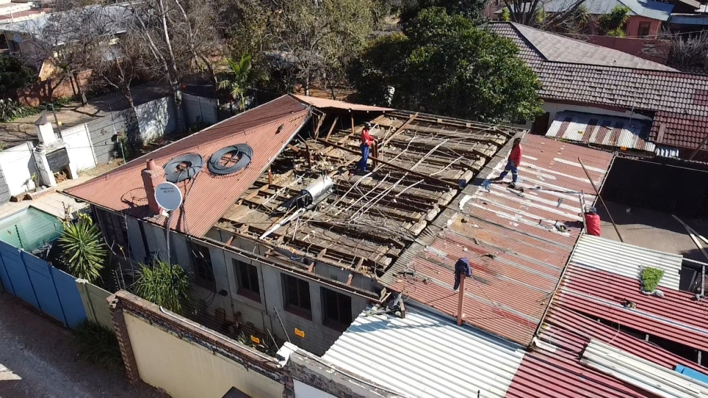 old corrugated sheet roof